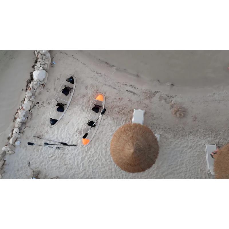 Crystal Kayak On Beach Above