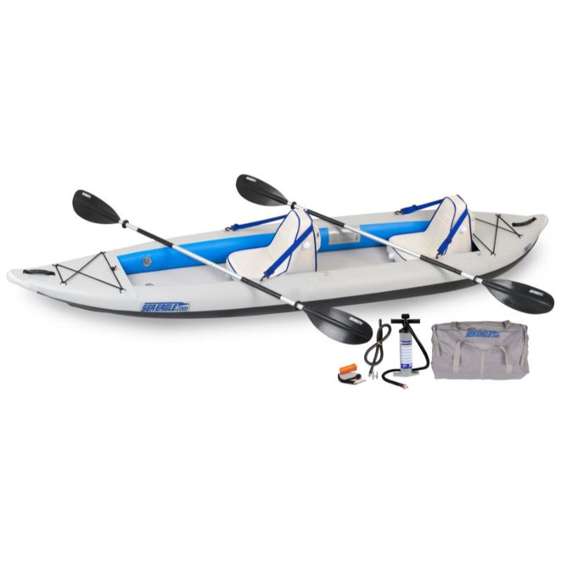 Sea Eagle 385 Inflatable Kayak Deluxe In White Front View