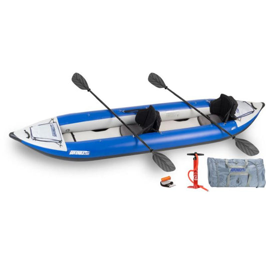 Sea Eagle Explorer 420X Inflatable Kayak Pro In Blue Front View