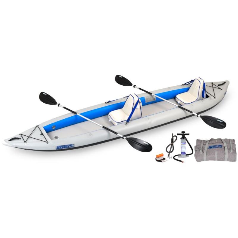 Sea Eagle 465 Inflatable Kayak Deluxe 2 Person In White Front View