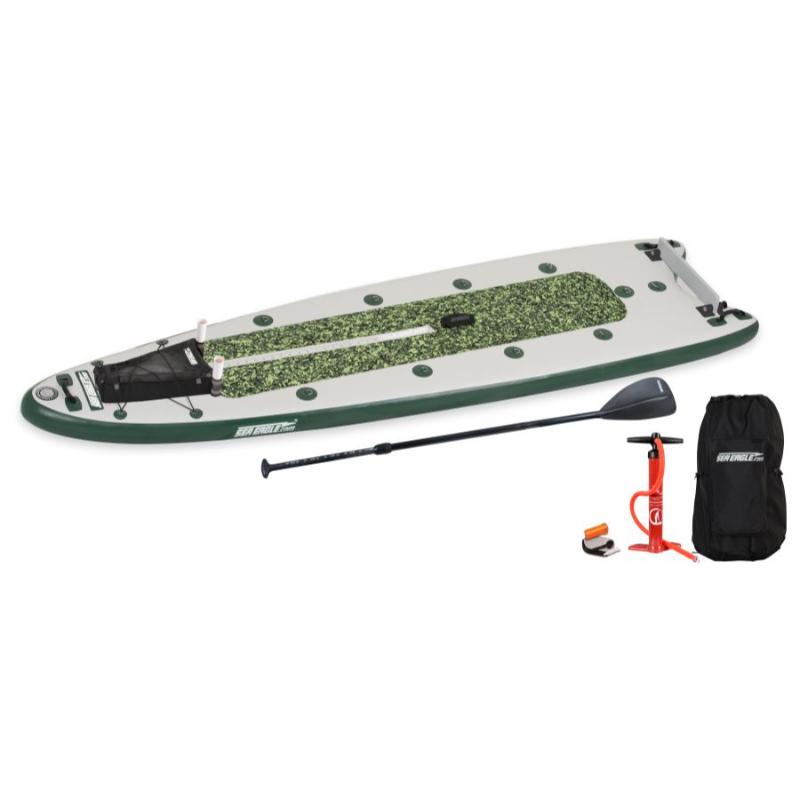 Sea Eagle FishSUP 126 Inflatable SUP Start Up In Green Front View