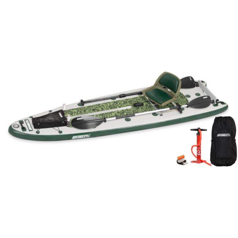 Sea Eagle Fish SUP Inflatable SUP Fishing Rig In Green Front View
