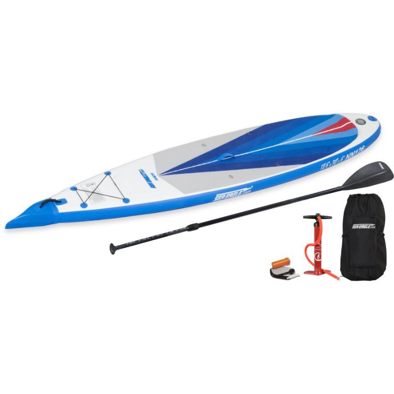 Sea Eagle NeedleNose 126 Inflatable SUP Start Up In Blue Front View